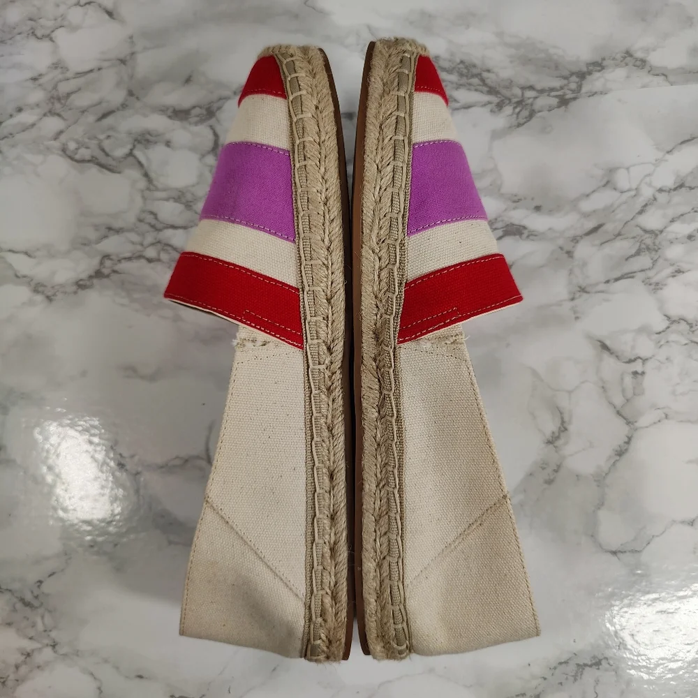 Banana Republic Red and Purple Striped Espadrilles Size 10